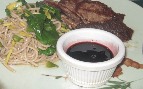 Zebra with juniper berry sauce