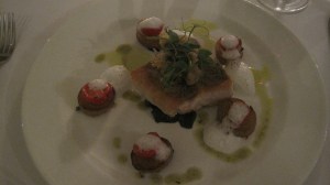 Hake with tempura mussels